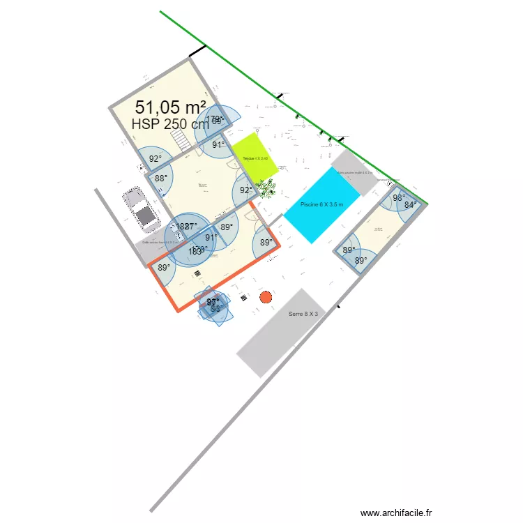extension projet16 avec plan cadastre. Plan de 