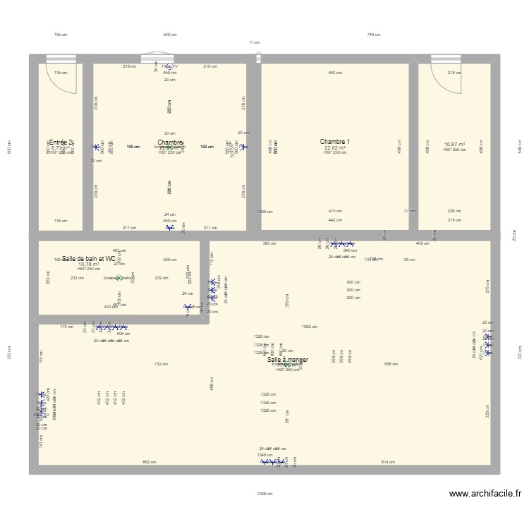 salle eau avec amenagement Plan 6 pièces 151 m2 dessiné par jsoubelet