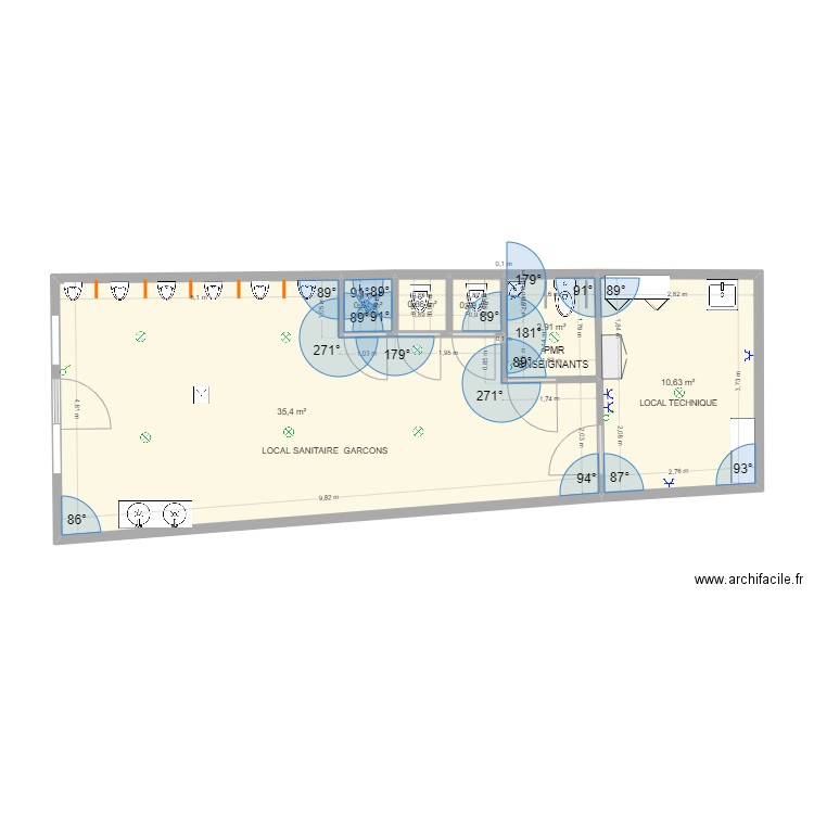 SANITAIRE GARCONS ECOLE  TOUT VA BIEN . Plan de 0 pièce et 0 m2