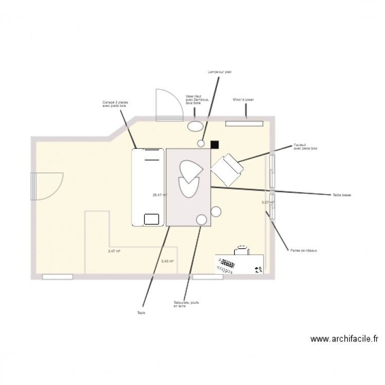 Salon Zarina. Plan de 0 pièce et 0 m2