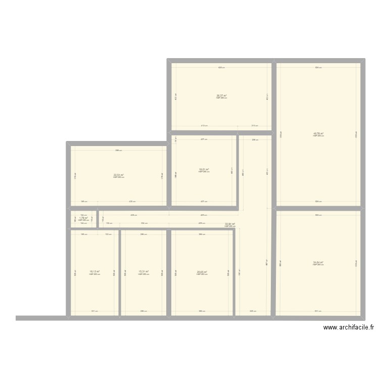 lamy R+1. Plan de 10 pièces et 236 m2