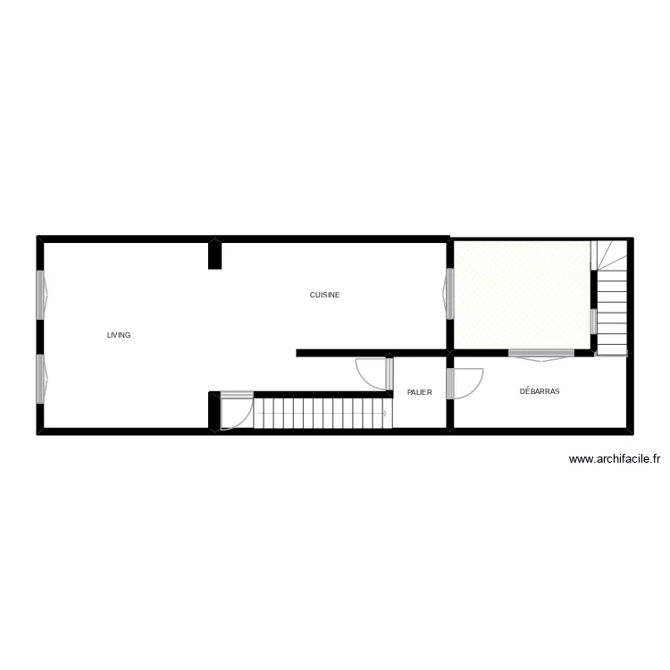 1er étage. Plan de 4 Pièces et 65 m² 1er étage. Plan de 4 Pièces et 65 m²