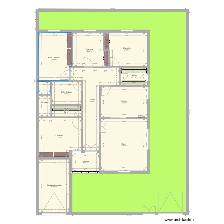 dar enkhilette. Plan de 14 pièces et 267 m2