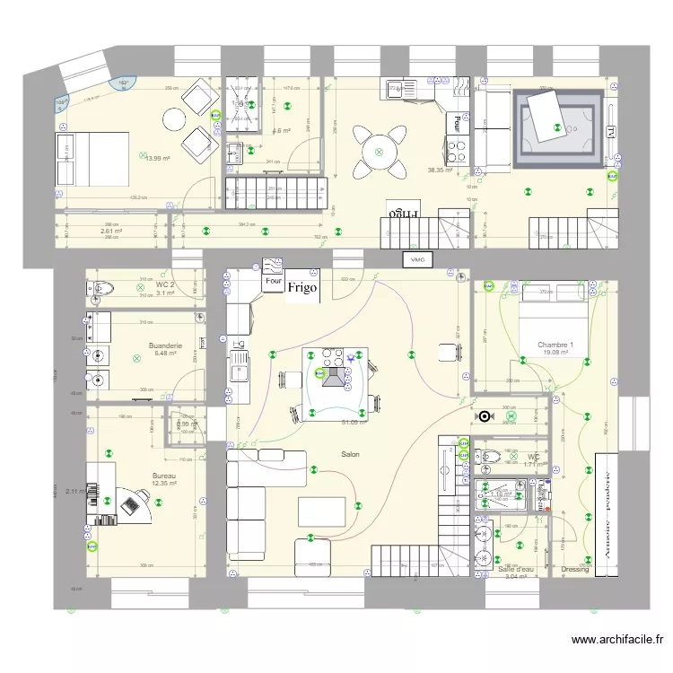 Manu 3 grange nord 2021 meubl&eacute; &eacute;lec. Plan de 
