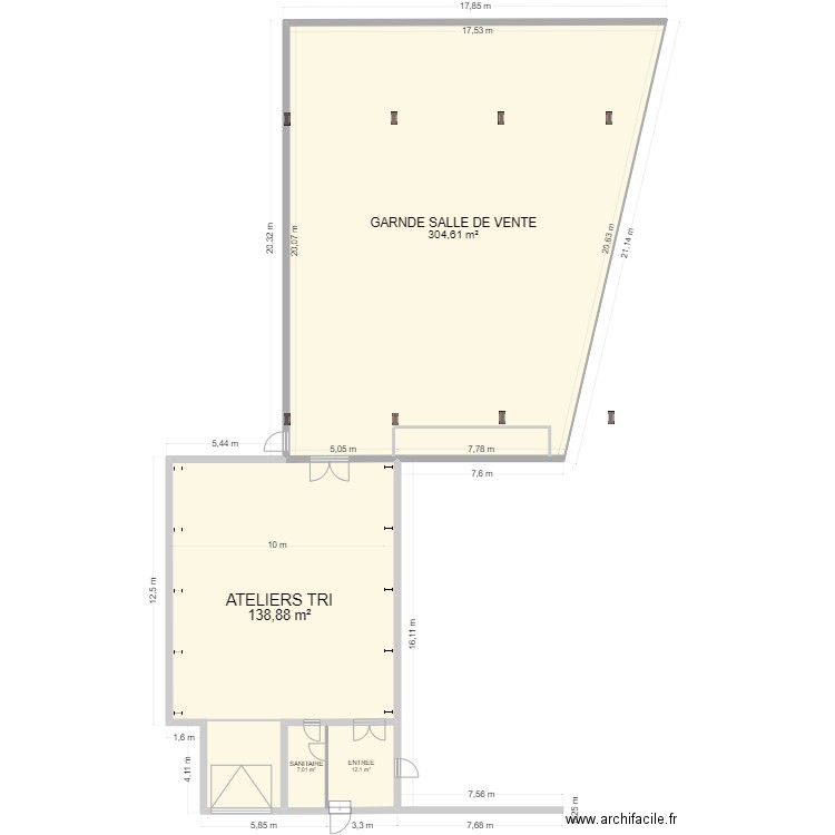 PARTIEL ENSEMBLE V2a. Plan de 4 pièces et 463 m2