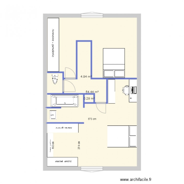 Etage solution 1. Plan de 0 pièce et 0 m2