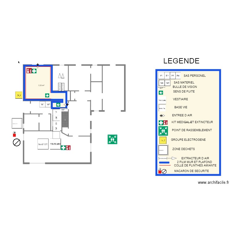 IMPLANTATION maj. Plan de 2 pièces et 52 m2