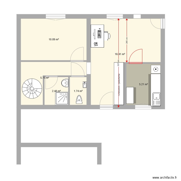 chambre ami. Plan de 0 pièce et 0 m2