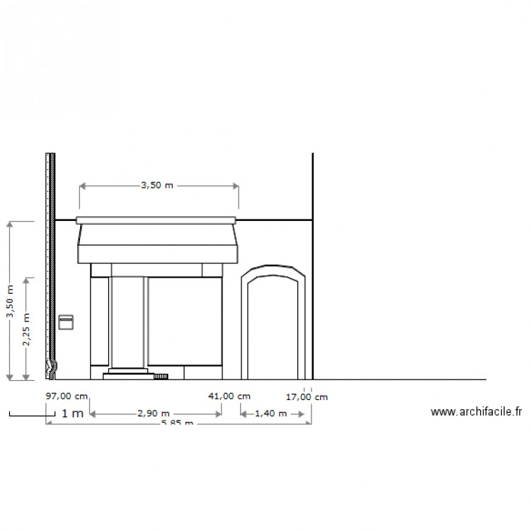 Facade Atypique cotes exterieures. Plan de 0 pièce et 0 m2