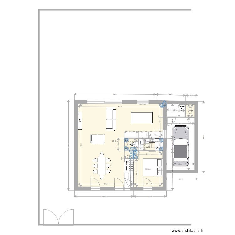 plan de maison 9x9