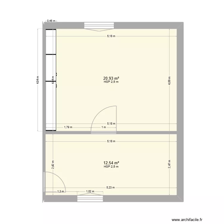 1er. Plan de 2 et 33 m² 1er. Plan de 2 et 33 m²