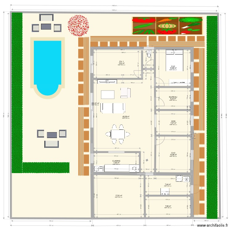 MAISON MAZ 2. Plan de 11 pièces et 334 m2