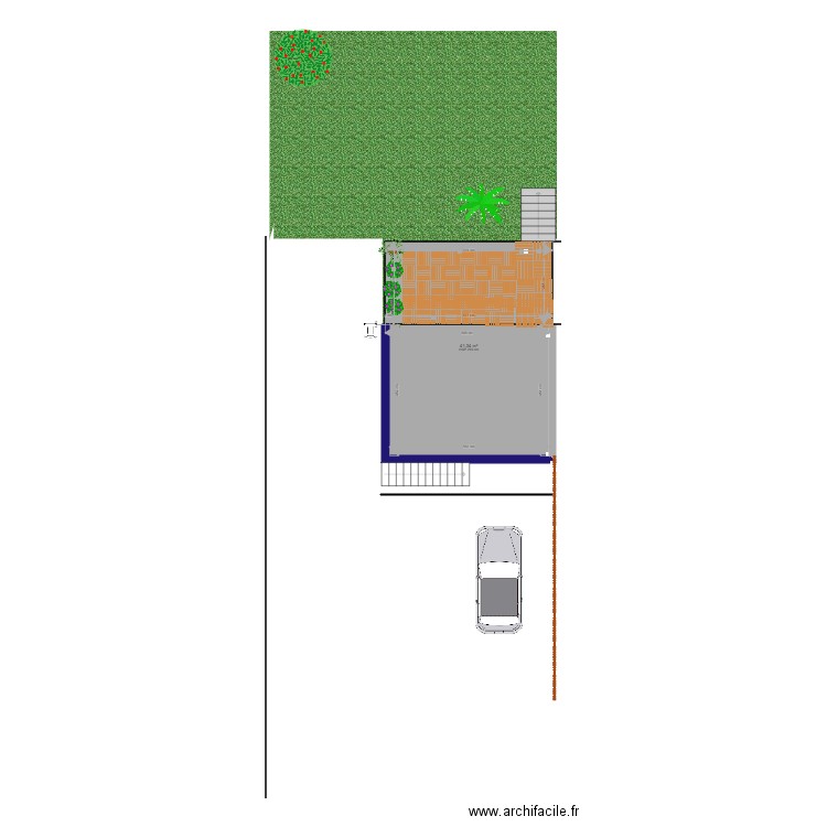 jnijk. Plan de 1 pièce et 41 m2