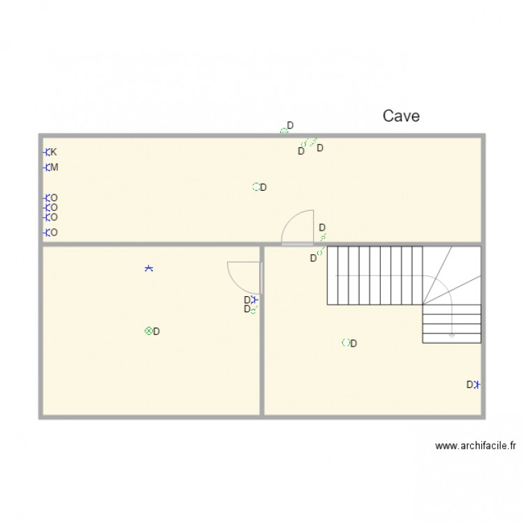 Elkassi cave. Plan de 3 pièces et 74 m2