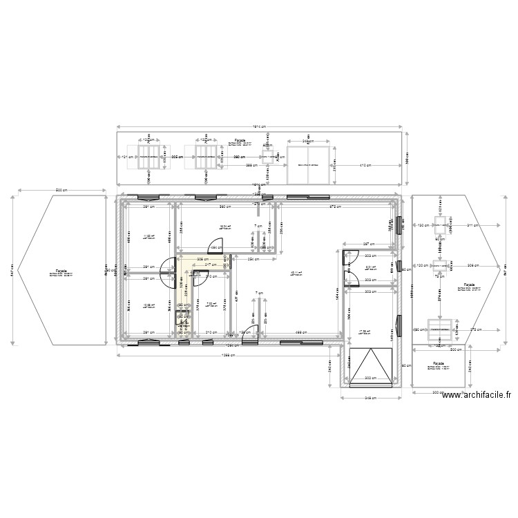plan 124,77 m2 en L anti-sismique avec façade. Plan de 0 pièce et 0 m2