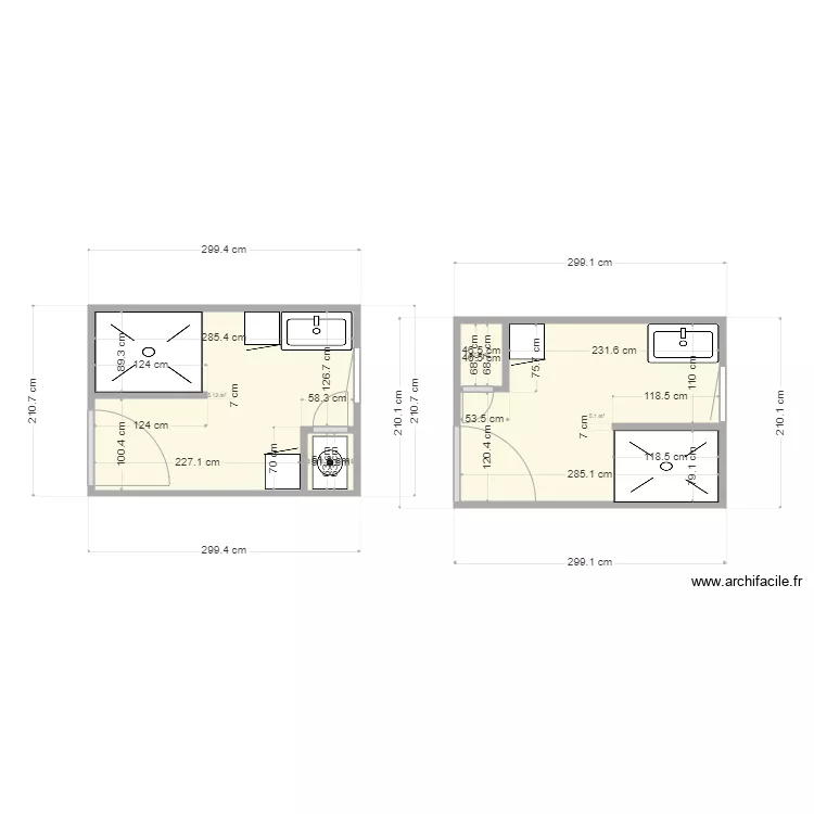 salle de bain. Plan de 