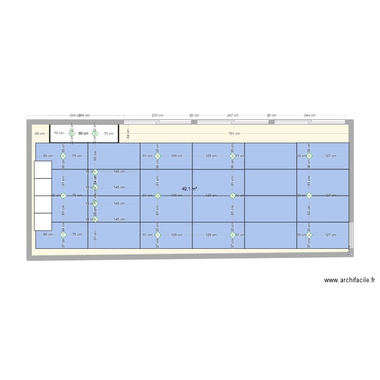 NX Salon Zone 4. Plan de 1 pièce et 49 m2