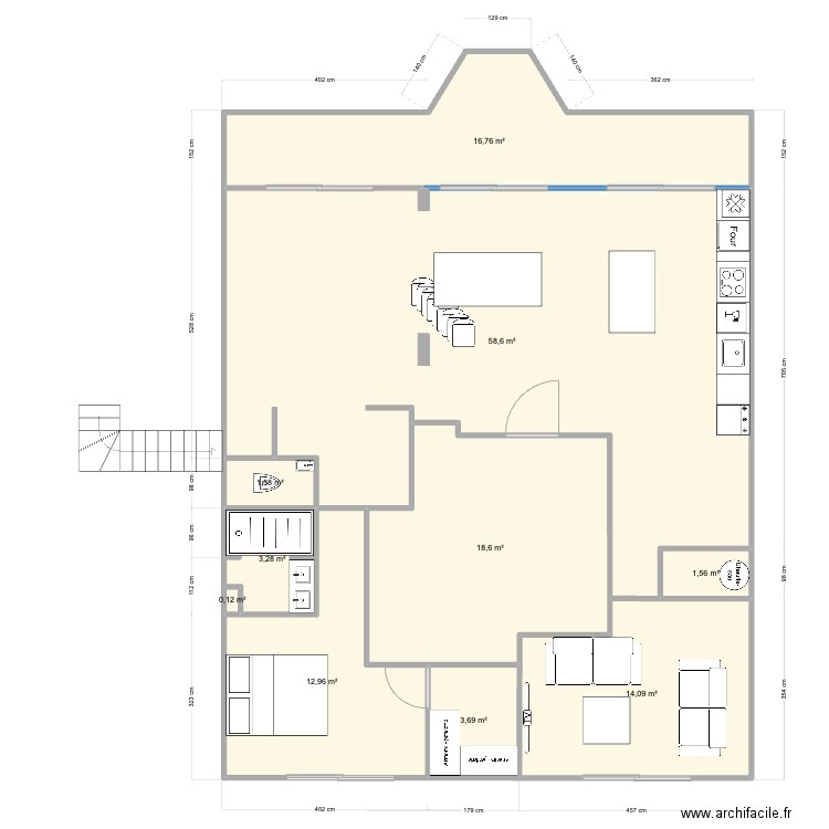 Pornichet De Gaulle RDC Base V1. Plan de 10 pièces et 131 m2