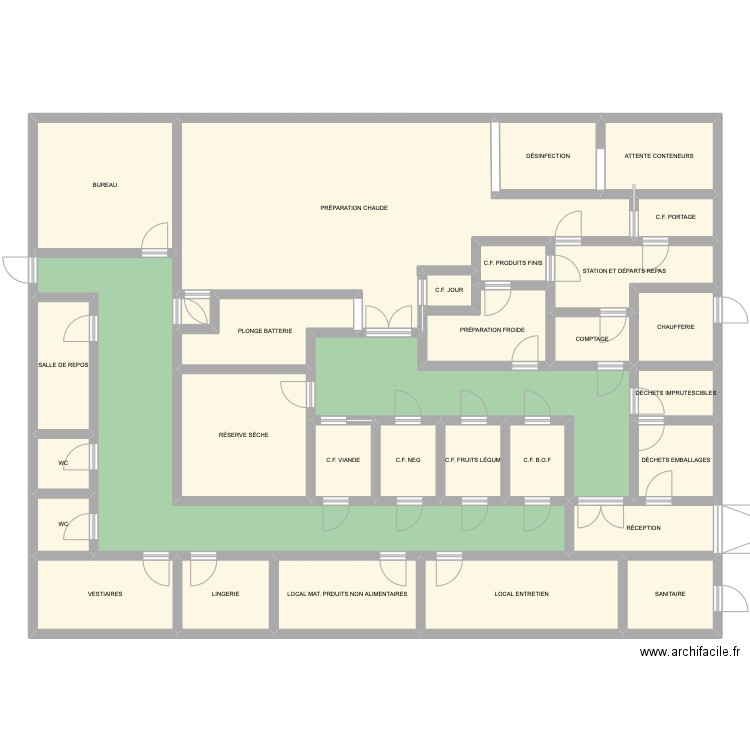 CUISINE LAVAUR. Plan de 31 pièces et 282 m2