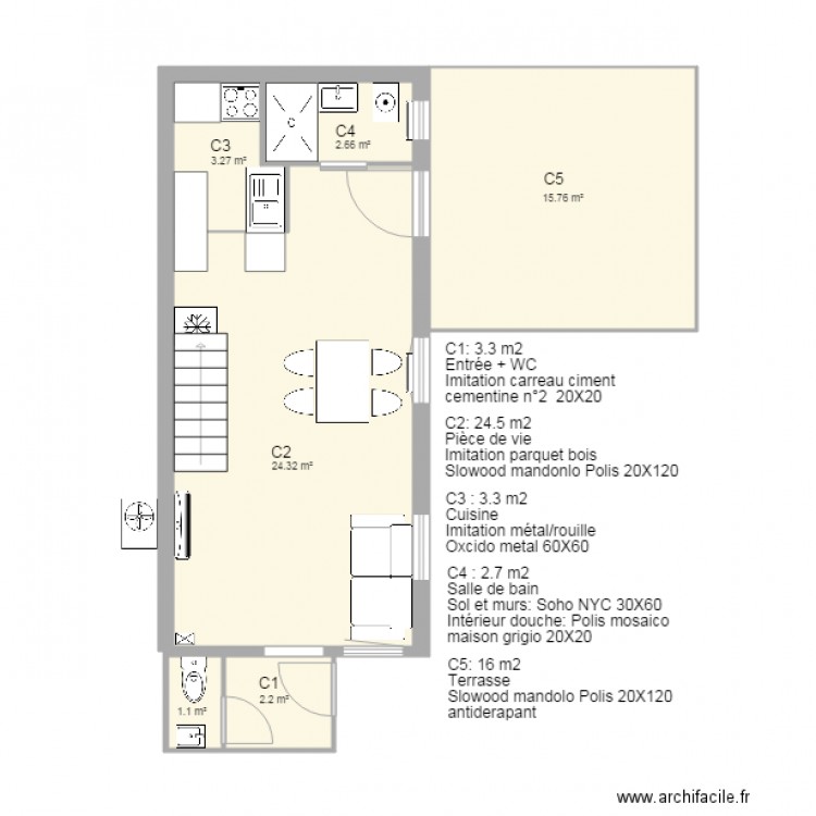 la maison basque carrelage 1. Plan de 0 pièce et 0 m2