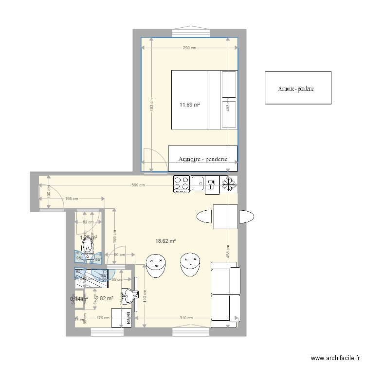 F2 34m ASNIERE 5. Plan de 0 pièce et 0 m2