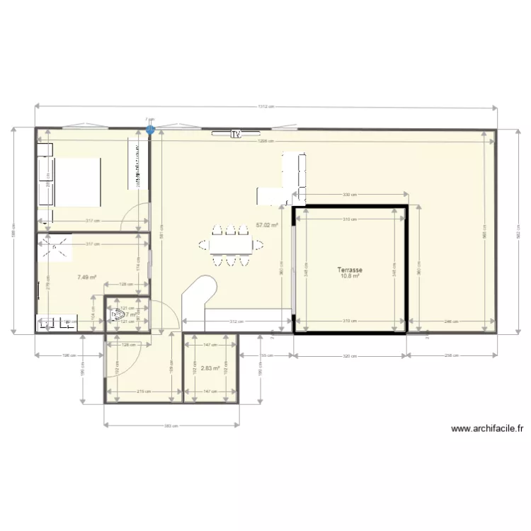 appartement richebourg 80m2. Plan de 