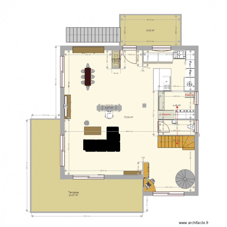 plan réel meubles 1. Plan de 0 pièce et 0 m2