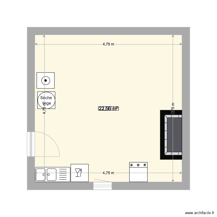 Arriere cuisine Pondauge 1. Plan de 0 pièce et 0 m2
