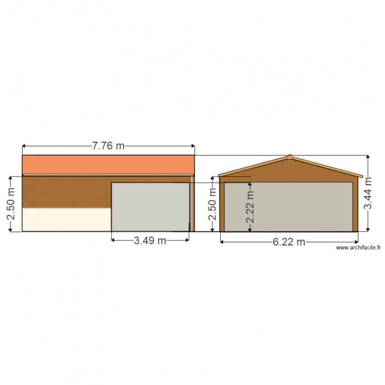 Facades Sud et Est 1. Plan de 0 pièce et 0 m2
