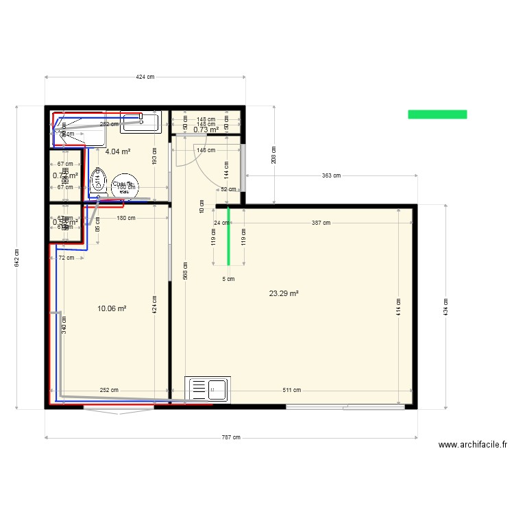 plan appt rochard plomberie. Plan de 0 pièce et 0 m2