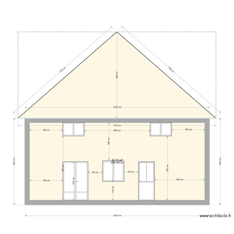 plan pignon apres travaux. Plan de 0 pièce et 0 m2