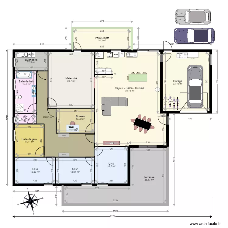 maison 3. Plan de 