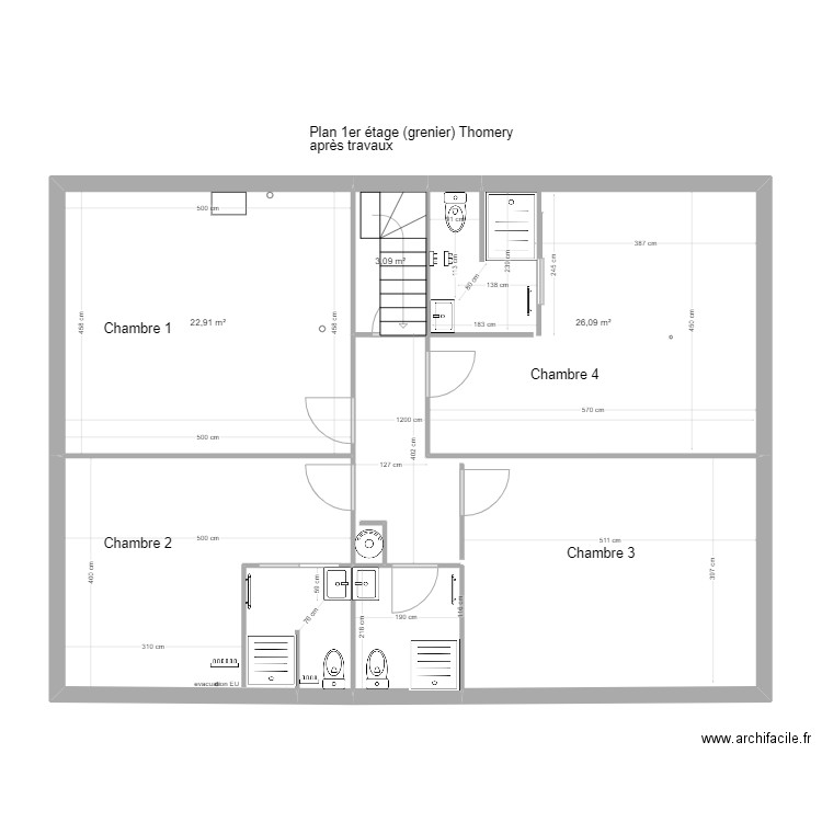APRES plan grenier maison Thomery. Plan de 0 pièce et 0 m2
