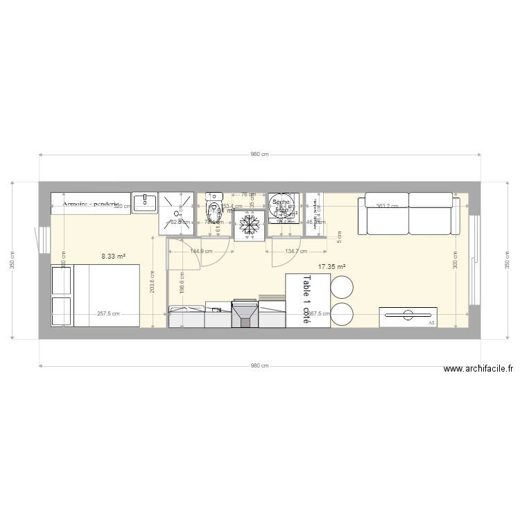 studio 2. Plan de 0 pièce et 0 m2