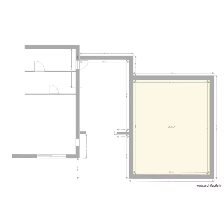 extension 700 x 850. Plan de 