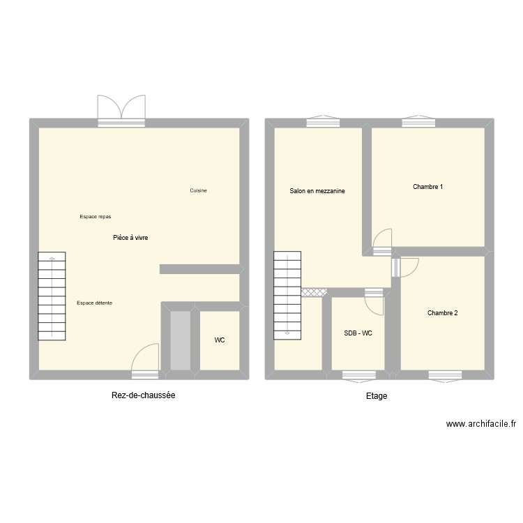 GR4289. Plan de 7 pièces et 81 m2