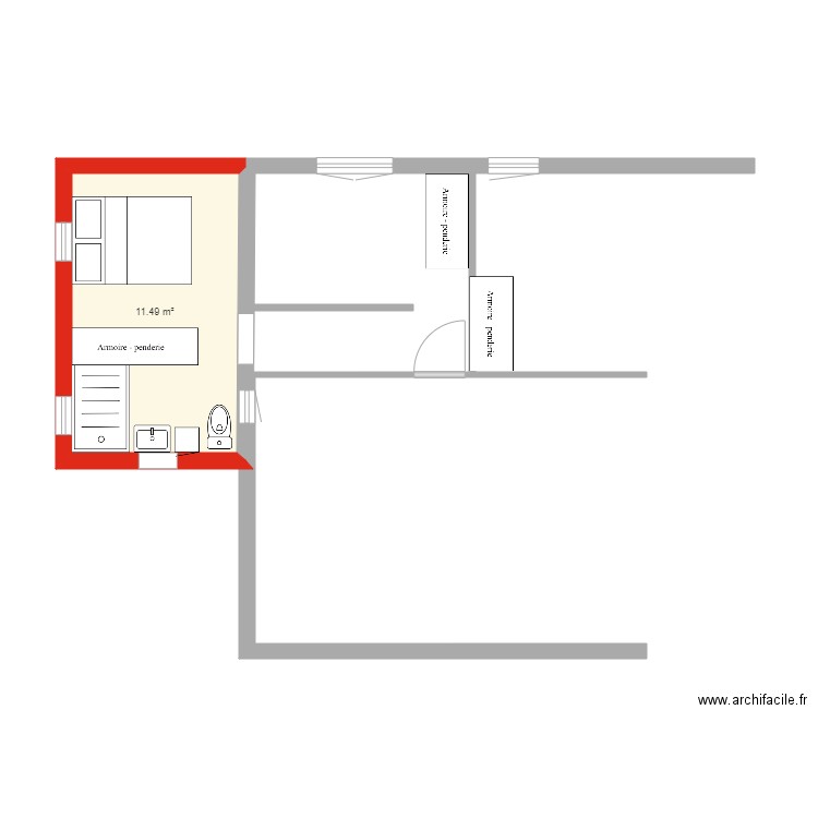 salleeauchambre EXTENSION BOIS MELANIE. Plan de 0 pièce et 0 m2