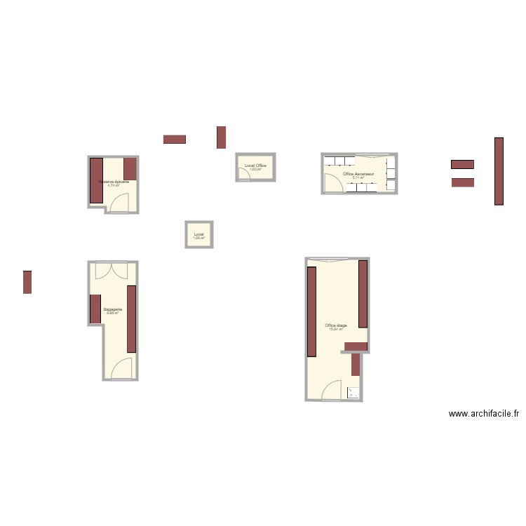Office étage. Plan de 0 pièce et 0 m2