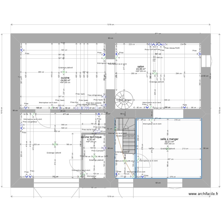 PROJET LACAUNE RDC gabi1 ELECé2. Plan de 0 pièce et 0 m2