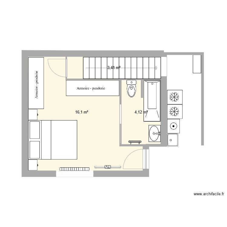 SUITE PARENTALE. Plan de 0 pièce et 0 m2