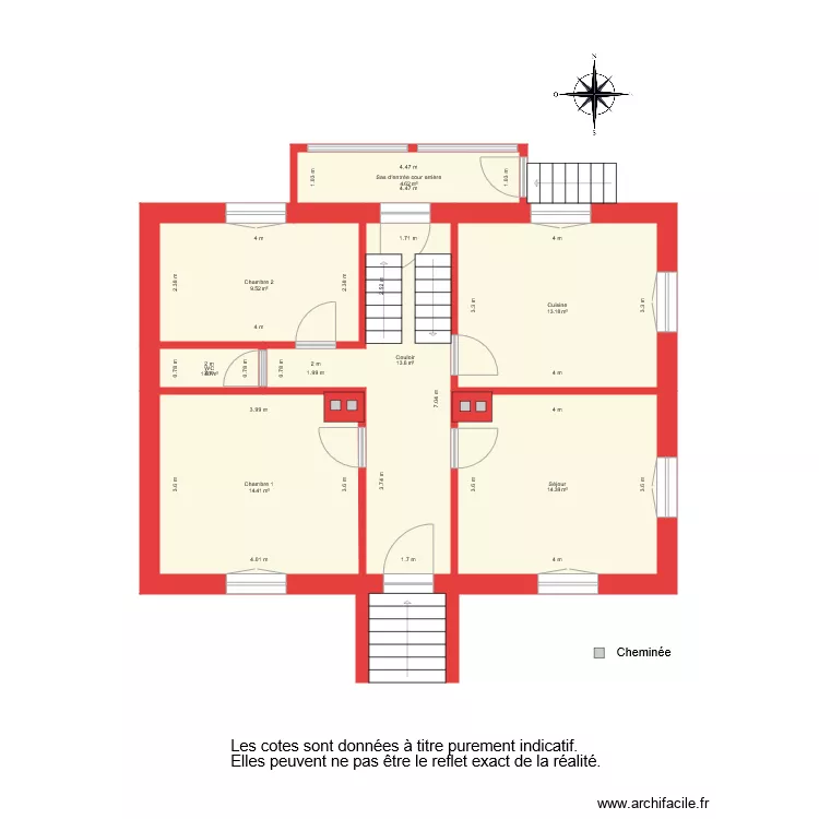 BI 1407 BRAYE Rez de Chauss&eacute;e. Plan de 