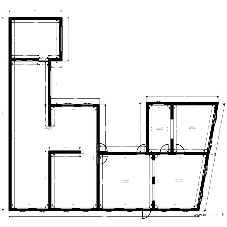 Versailles existant_Urbain. Plan de 5 pièces et 200 m2