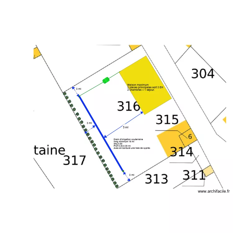 D&eacute;jean plan de masse. Plan de 
