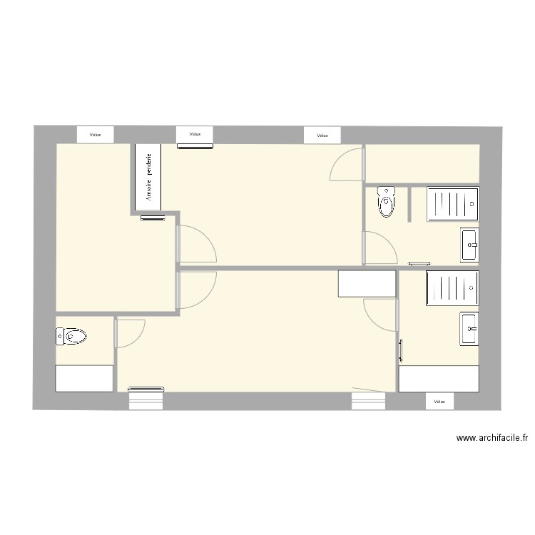 Guimaec Gauche Etage vide. Plan de 0 pièce et 0 m2