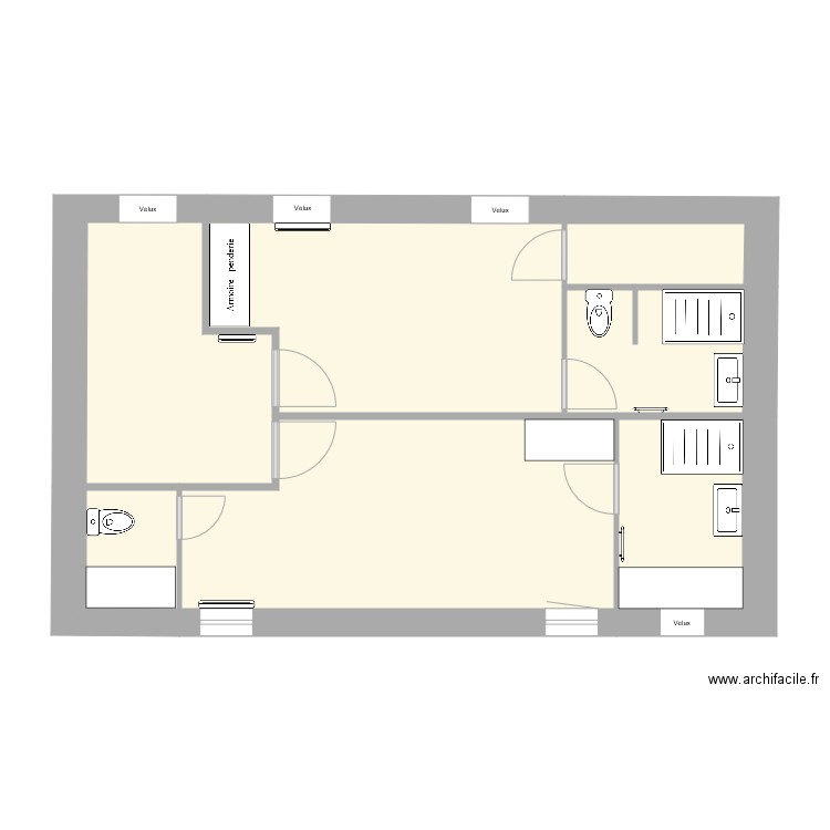 Guimaec Gauche Etage vide. Plan de 0 pièce et 0 m2