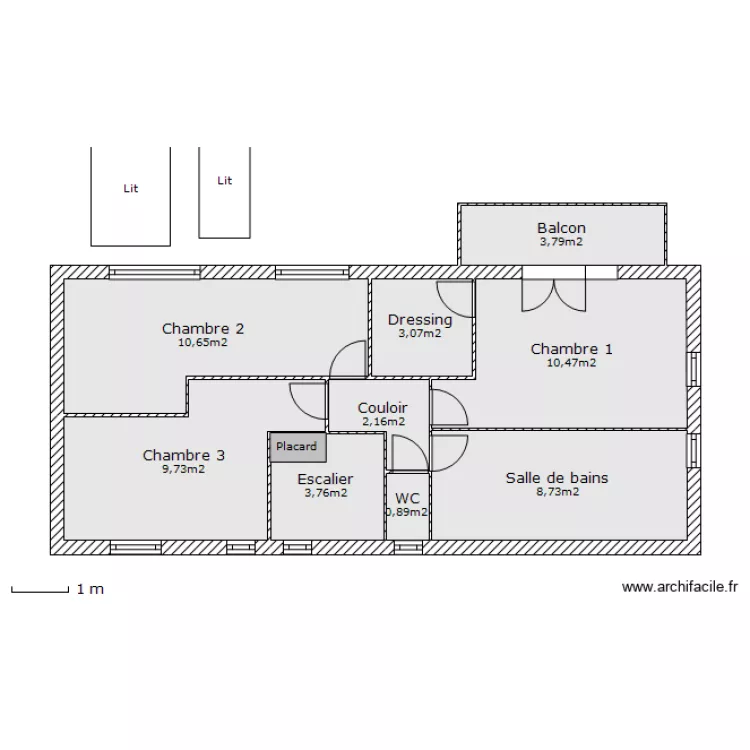 Etage nouvelle dispo. Plan de 