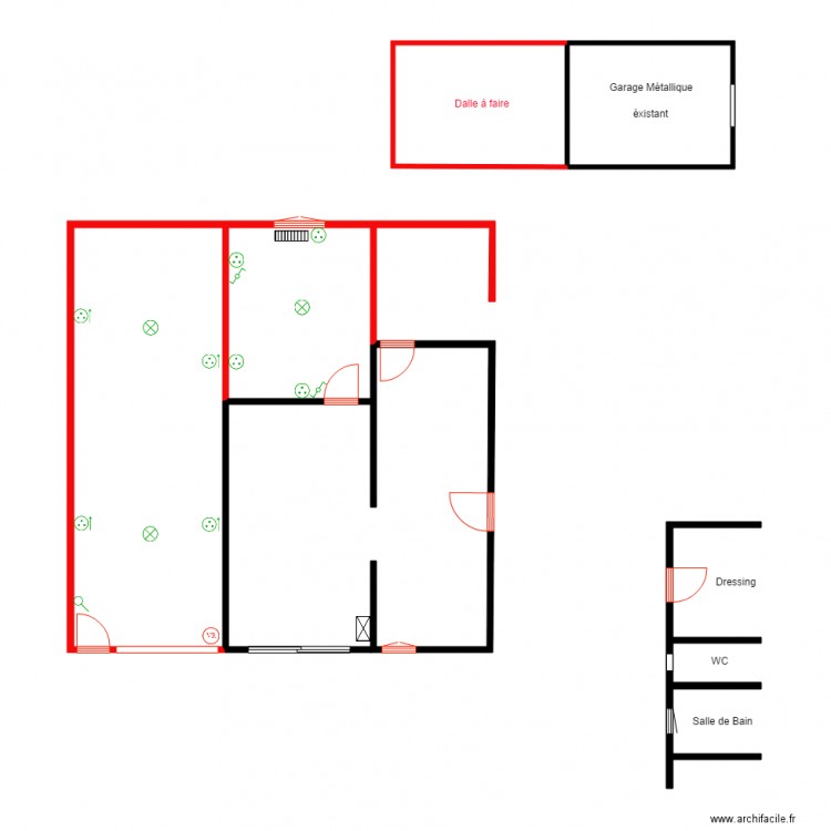 Electricité Garage. Plan de 0 pièce et 0 m2