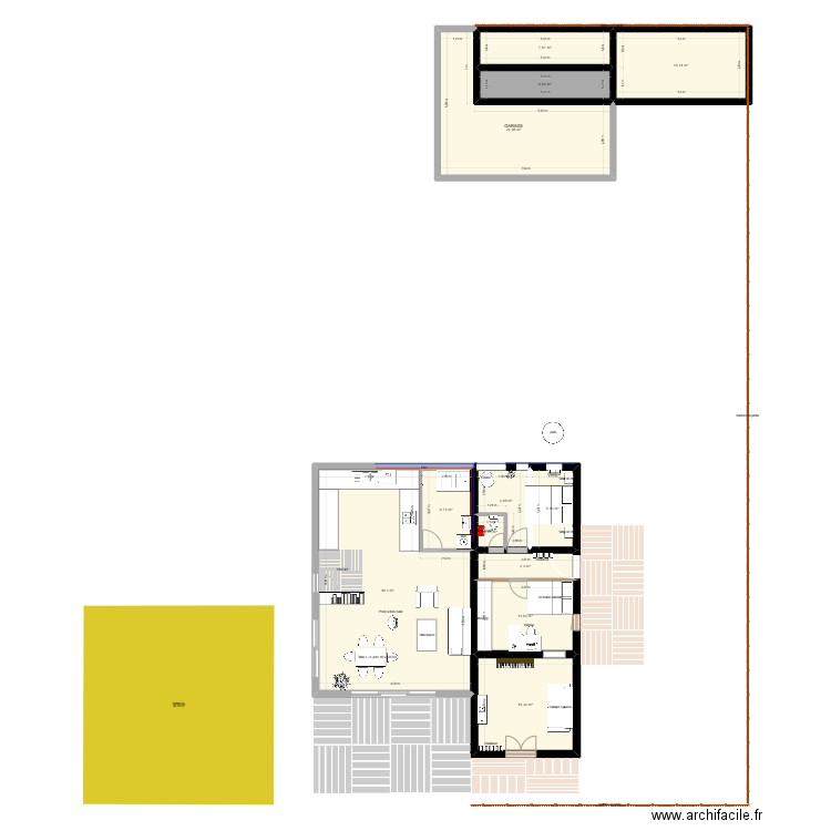 Maison. Plan de 10 pièces et 150 m2