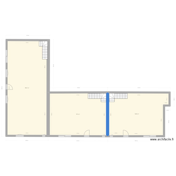 plan dépendances Bruno. Plan de 3 pièces et 203 m2