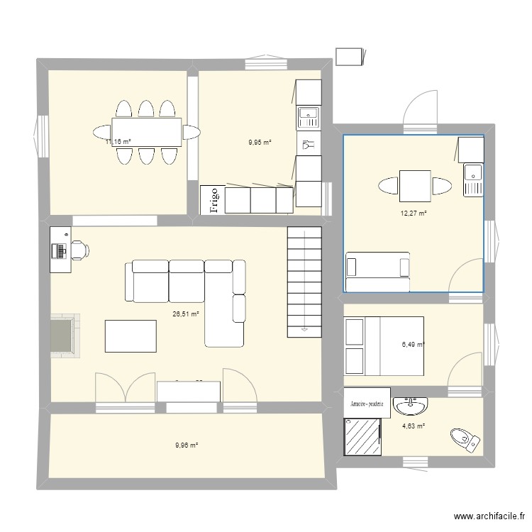 maison peypin v2. Plan de 7 pièces et 81 m2